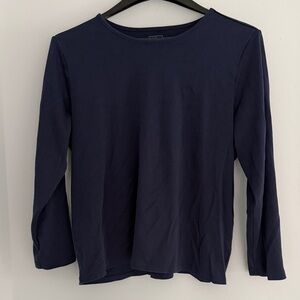 L.L. Bean Navy Long-Sleeve Crew Neck Tee
